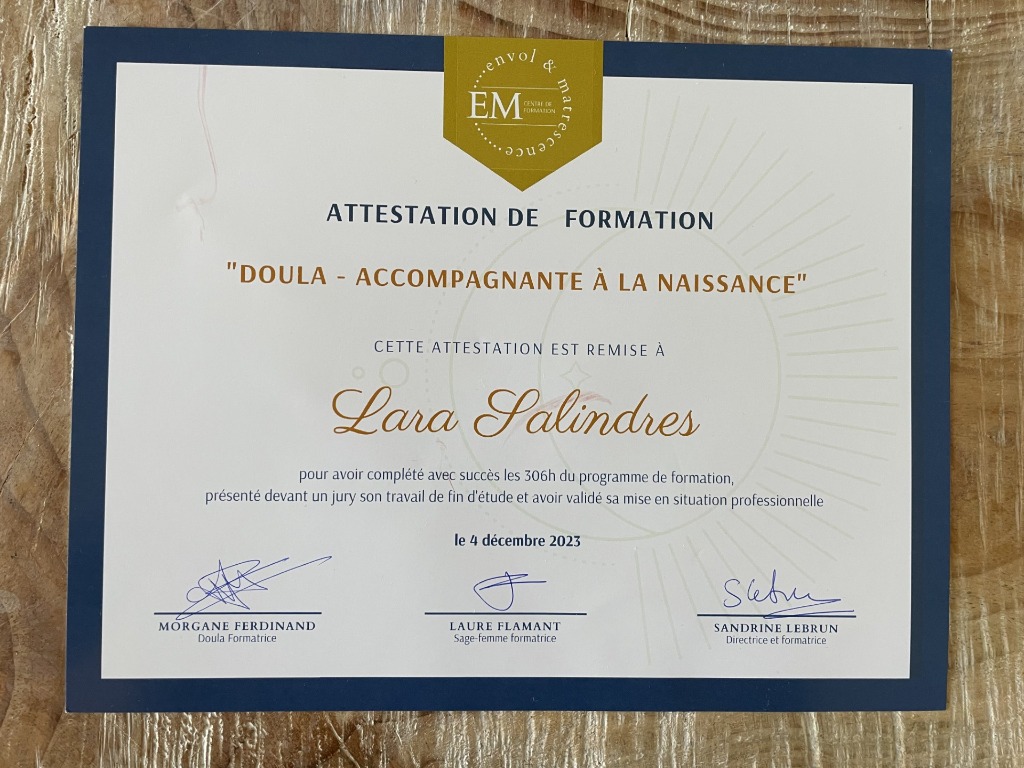 photo diplome Mieux vivre mon post-partum