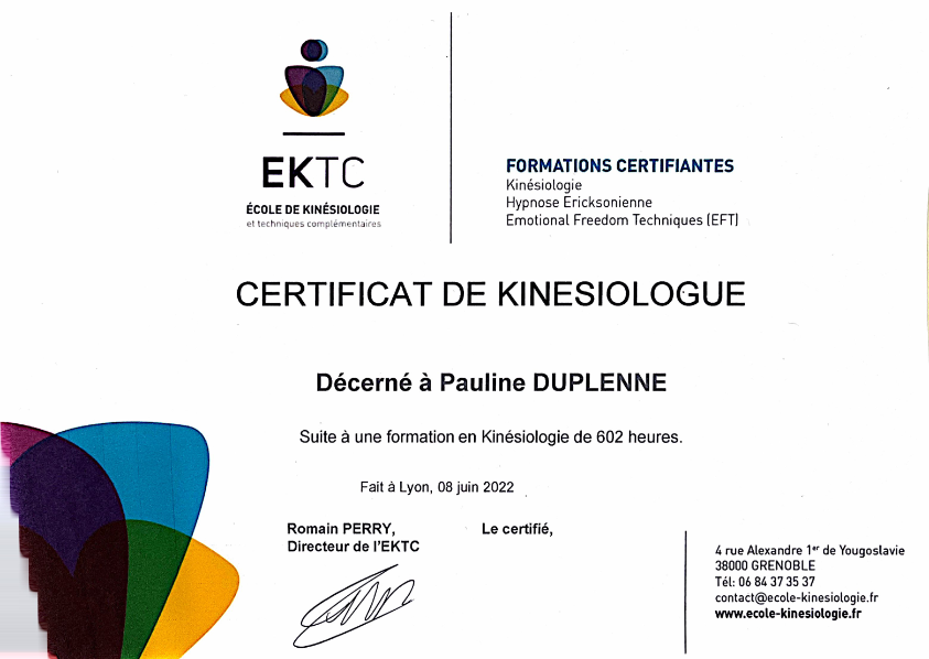 photo diplome Pauline Duplenne