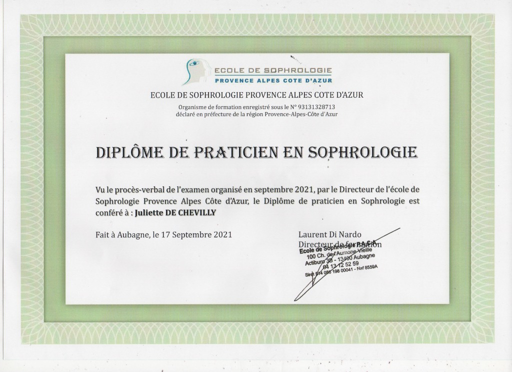 photo diplome Juliette de Chevilly