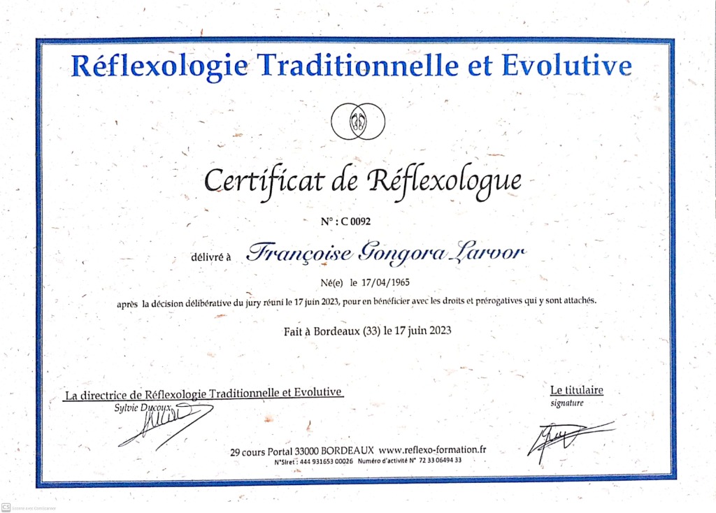 photo diplome Françoise Larvor 