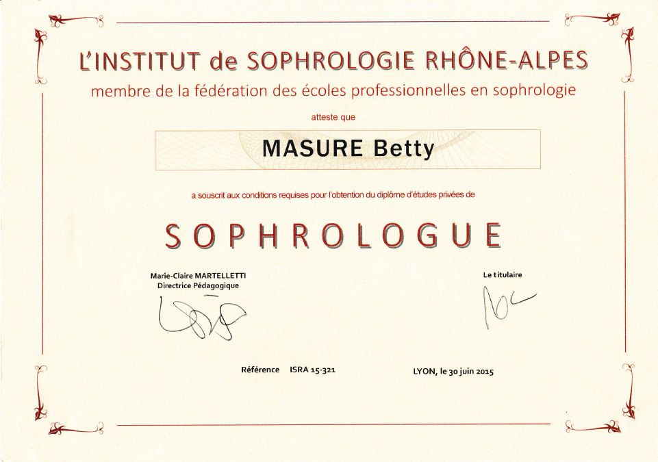 photo diplome Naturopathe Nantes - Betty MASURE - île de Nantes