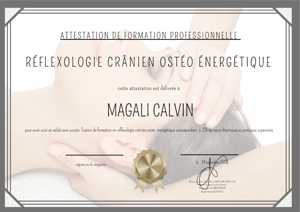 photo diplome Magali Edith Calvin