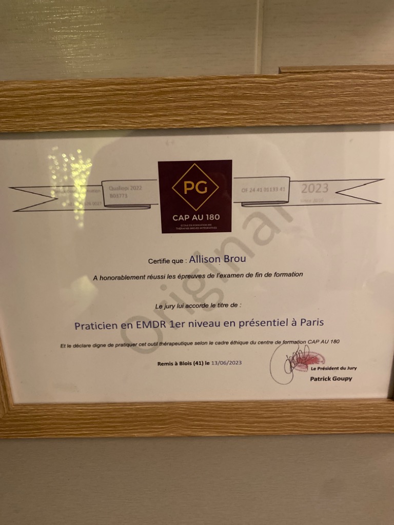 photo diplome Emdr psy leman