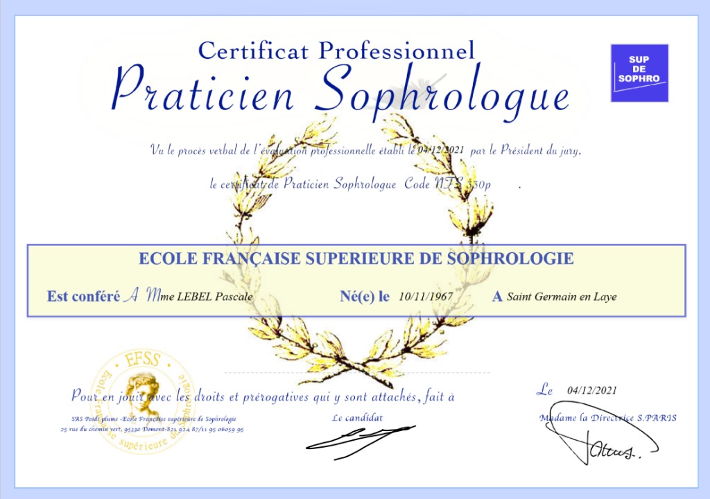 photo diplome Pascale LEBEL