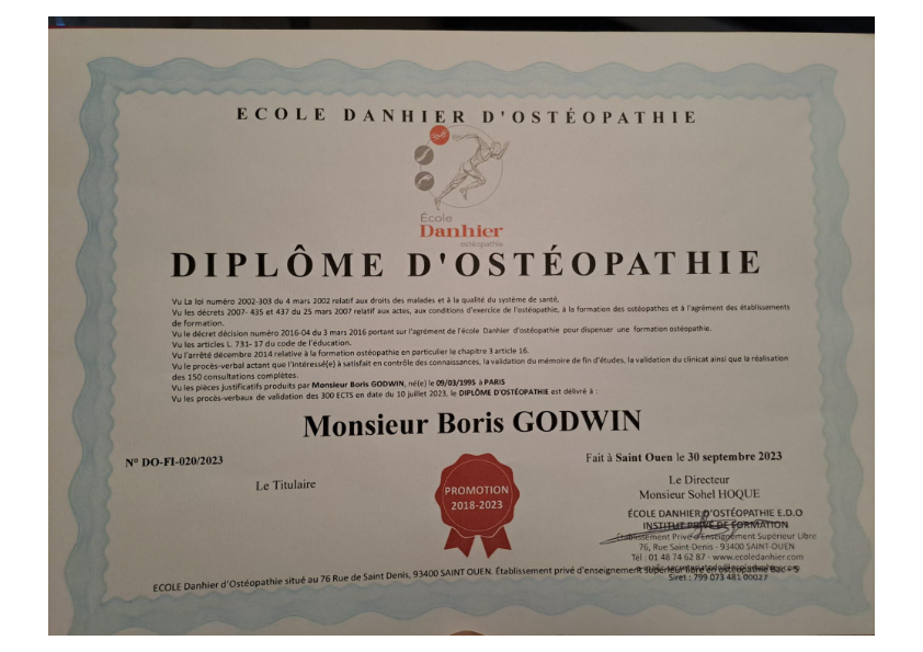 photo diplome Boris GODWIN