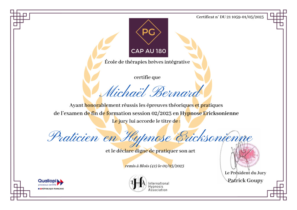 photo diplome Michaël Bernard