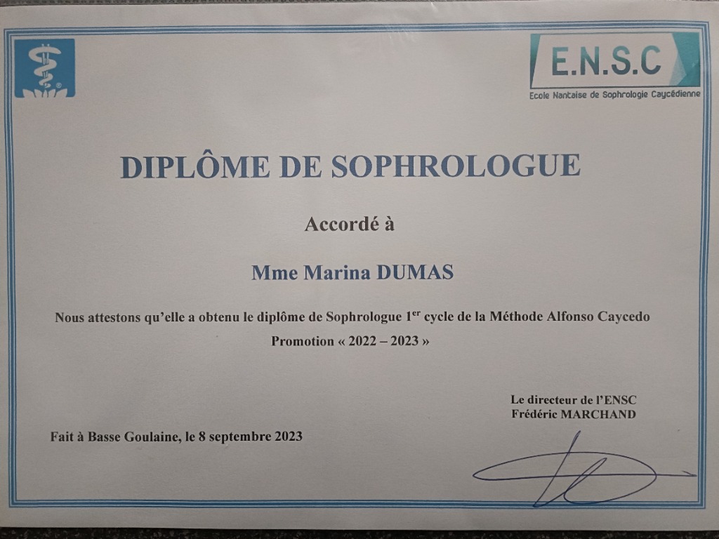 photo diplome Marina DUMAS