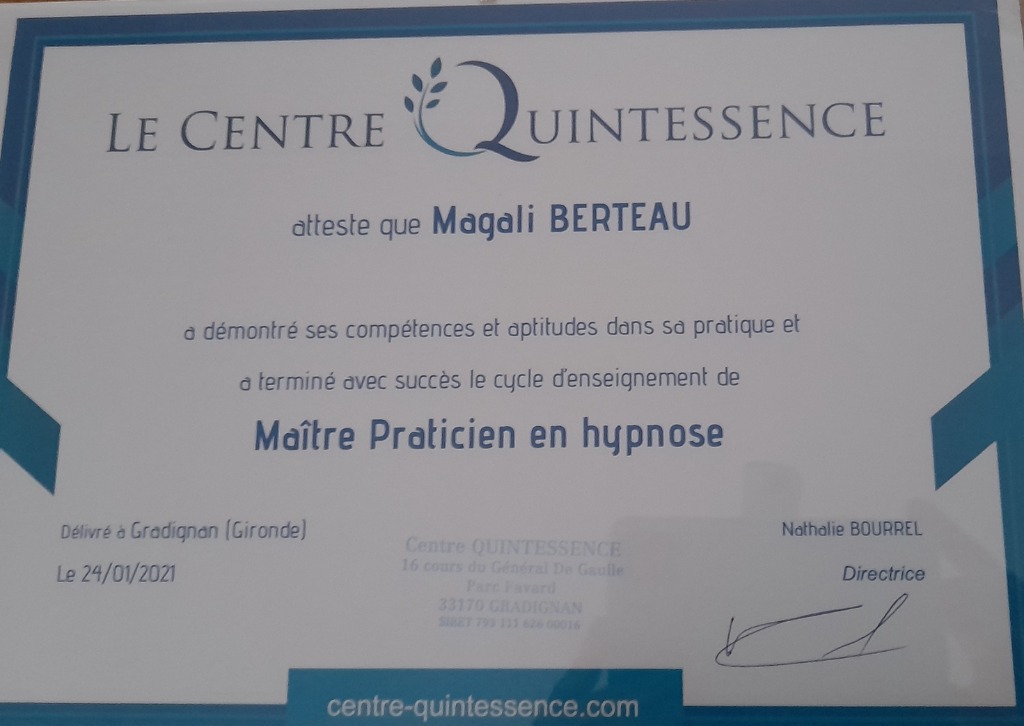 photo diplome Magali BERTEAU