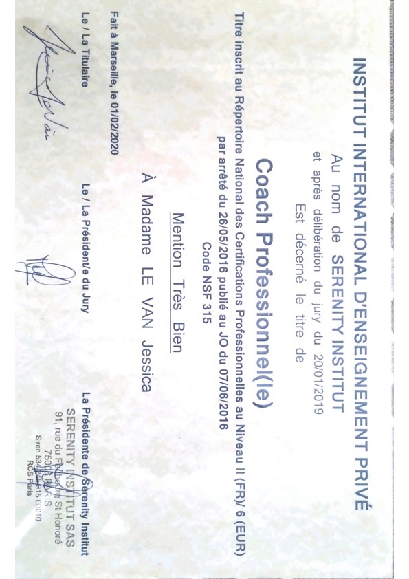 photo diplome Jessica Le Van 