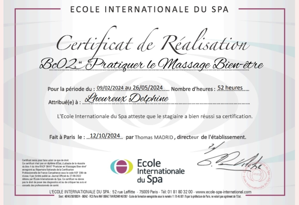 photo diplome DELPHINE LHEUREUX