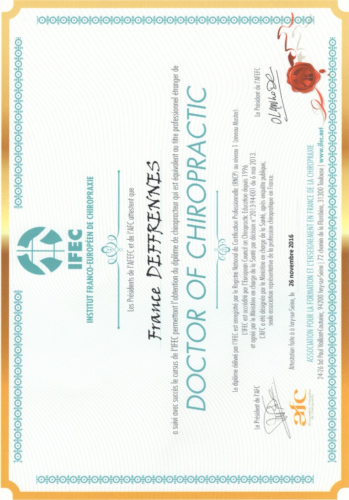 photo diplome France DEFFRENNES