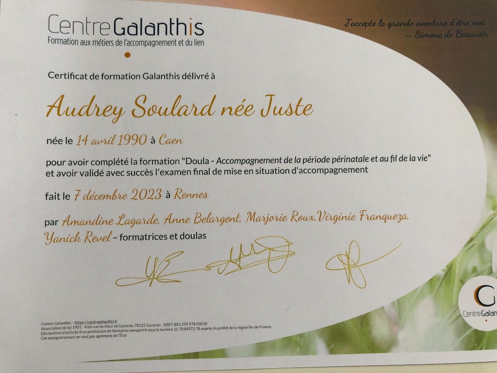photo diplome Audrey soulard