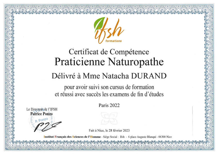 photo diplome Natacha DURAND