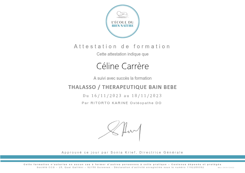 photo diplome Bulle de maternage 