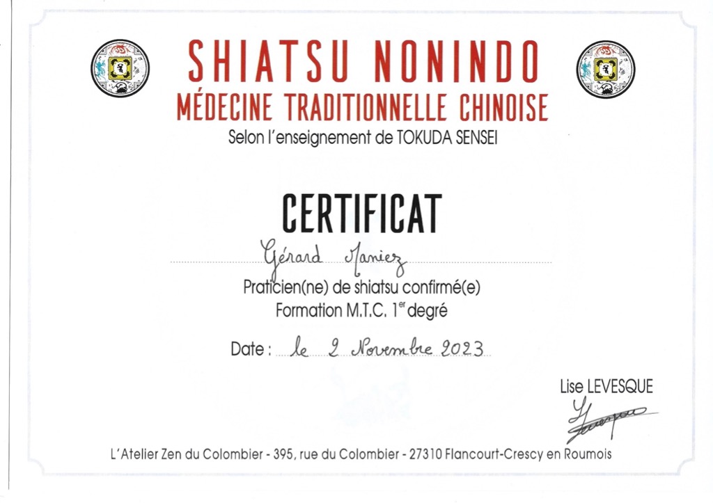 photo diplome Gérard Maniez