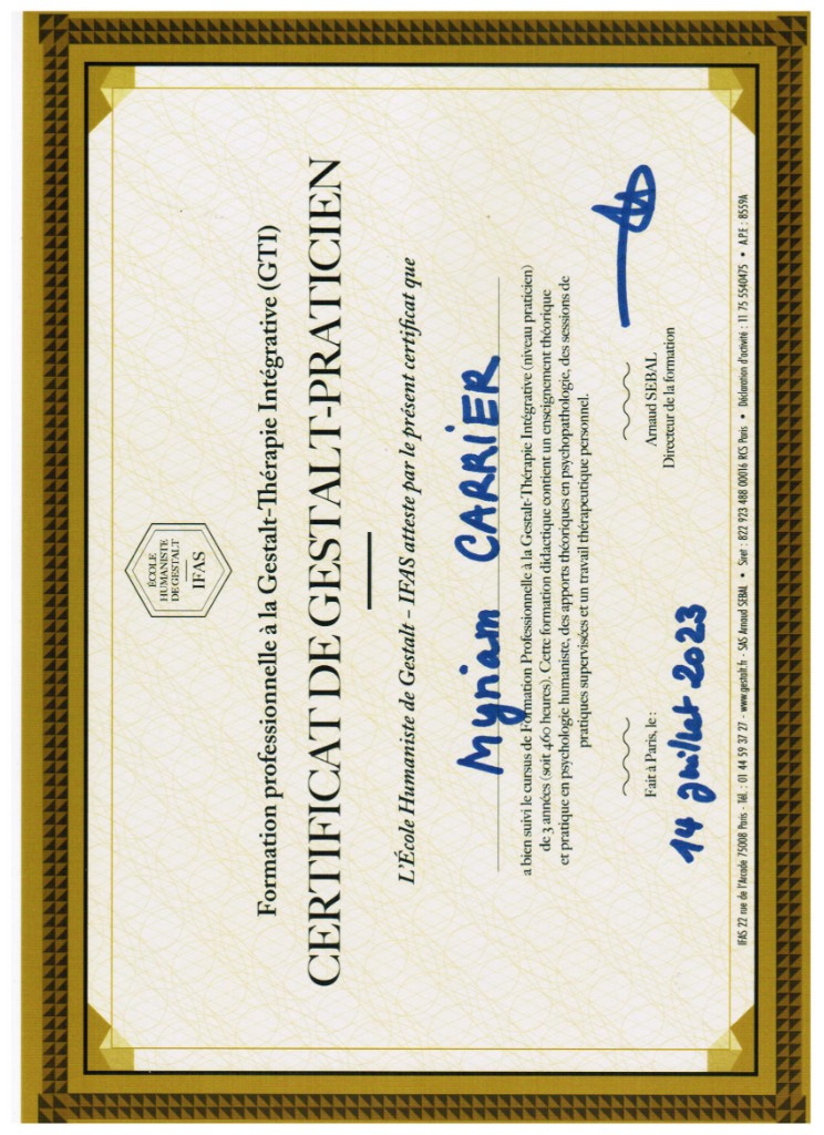 photo diplome Myriam Carrier