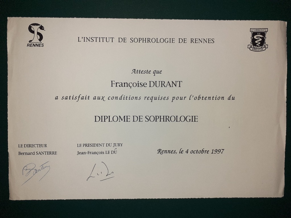 photo diplome Françoise Goument Durant