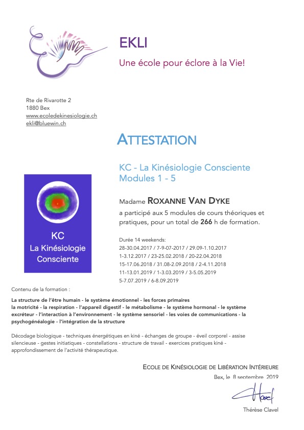 photo diplome Au Coeur de ~ Roxanne Van Dyke