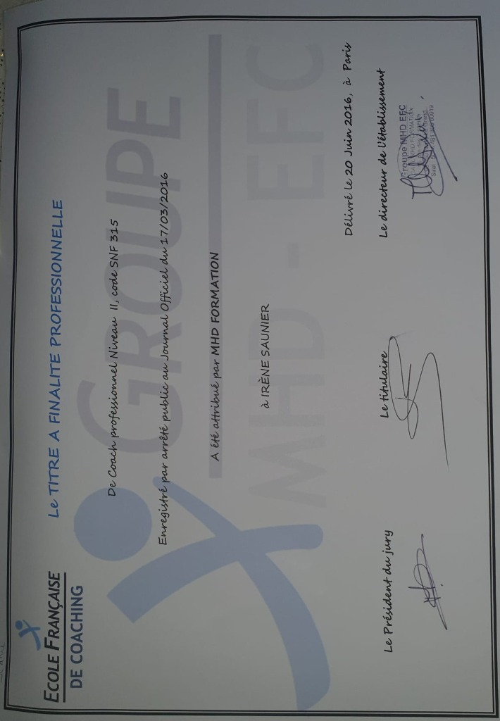 photo diplome Irène Saunier 