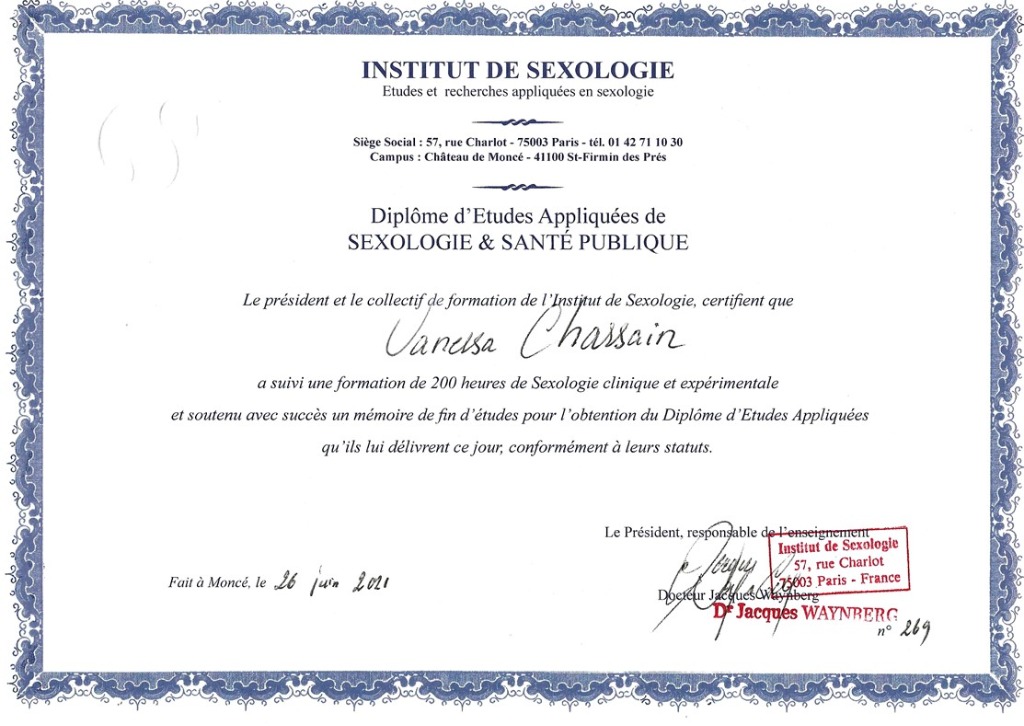 photo diplome Vanessa Chassain