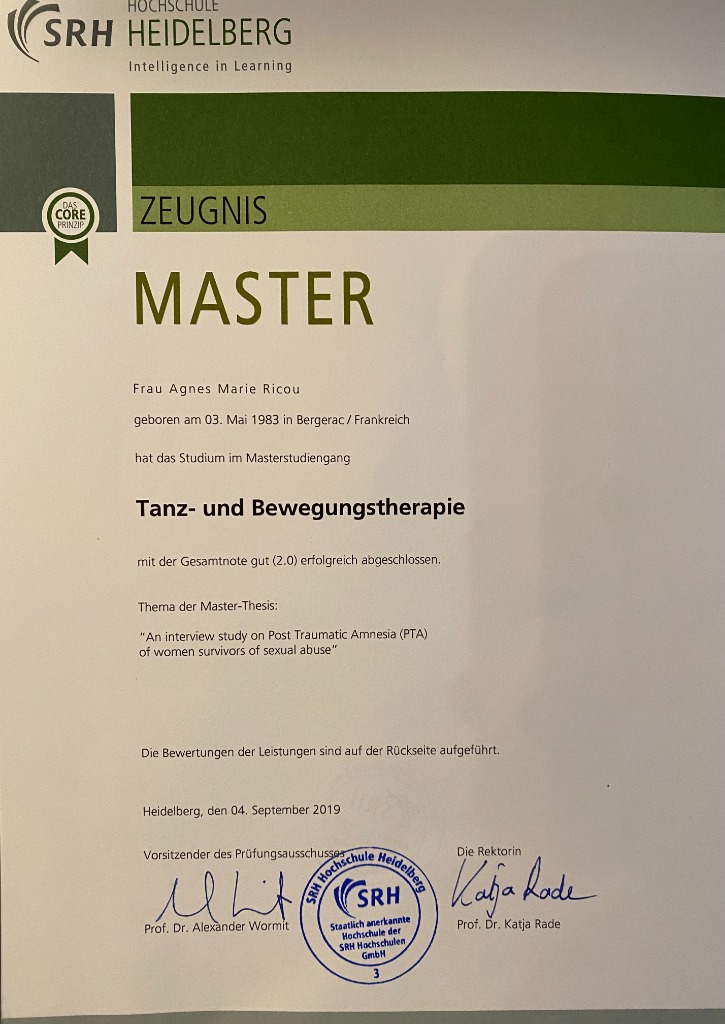 photo diplome Agnès Ricou