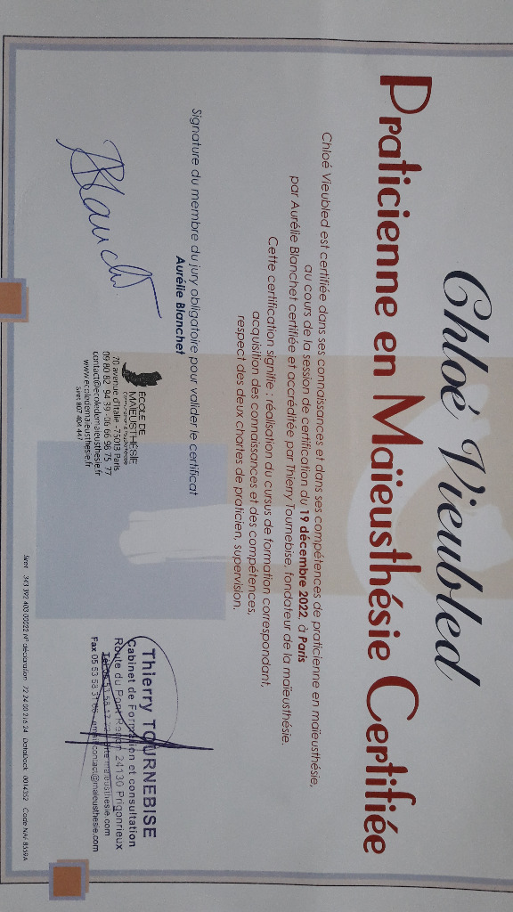 photo diplome Chloé Vieubled