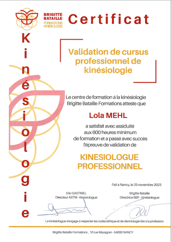 photo diplome Lola Mehl
