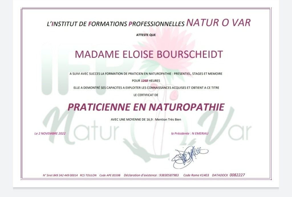 photo diplome Eloïse Bourscheidt