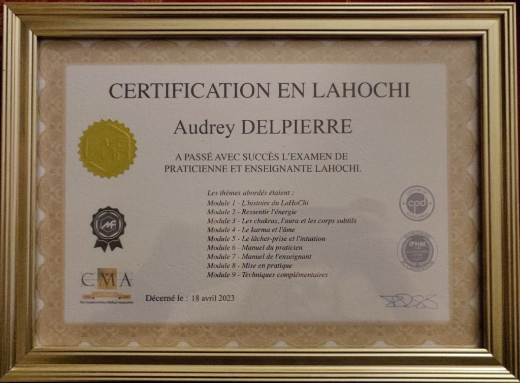 photo diplome L'Âme Etoilée - Audrey