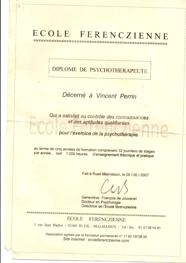 photo diplome Vincent Perrin