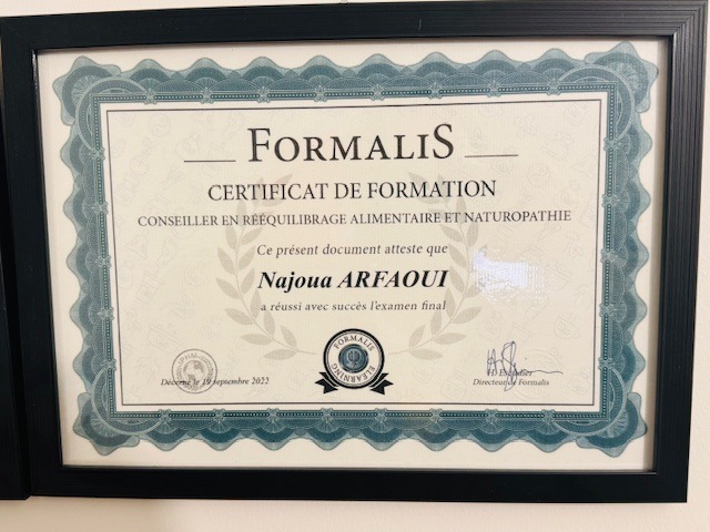 photo diplome Najoua Arfaoui (Ma Natur’o & Moi)