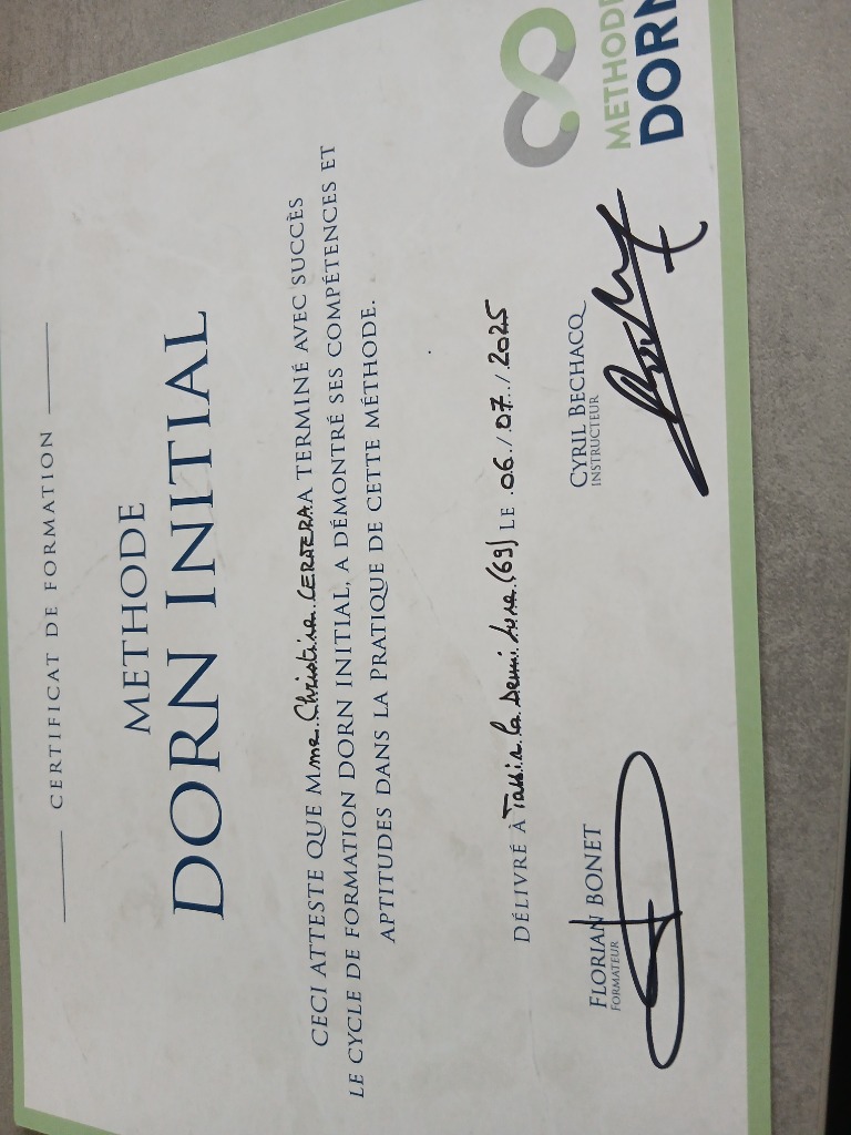 photo diplome OTemps Pour Soi Christine