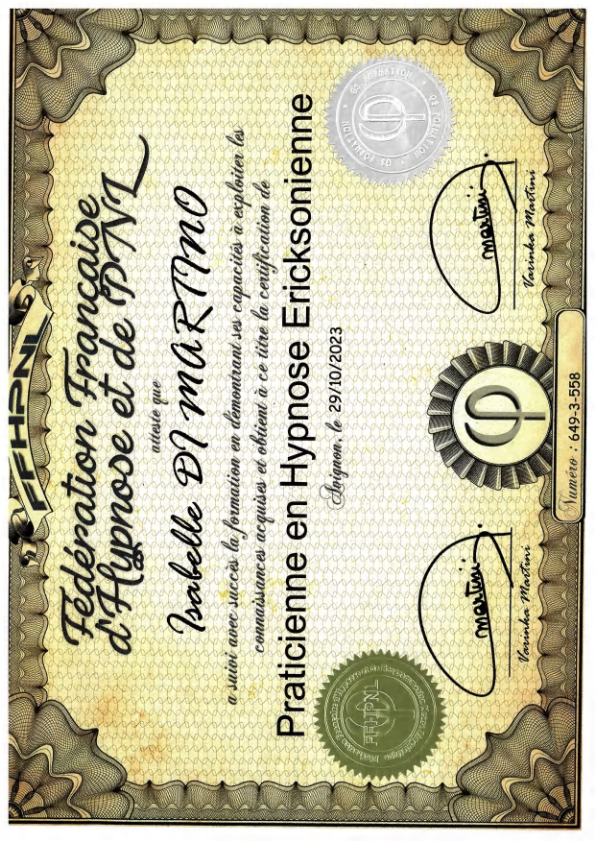 photo diplome Isabelle DI MARTINO