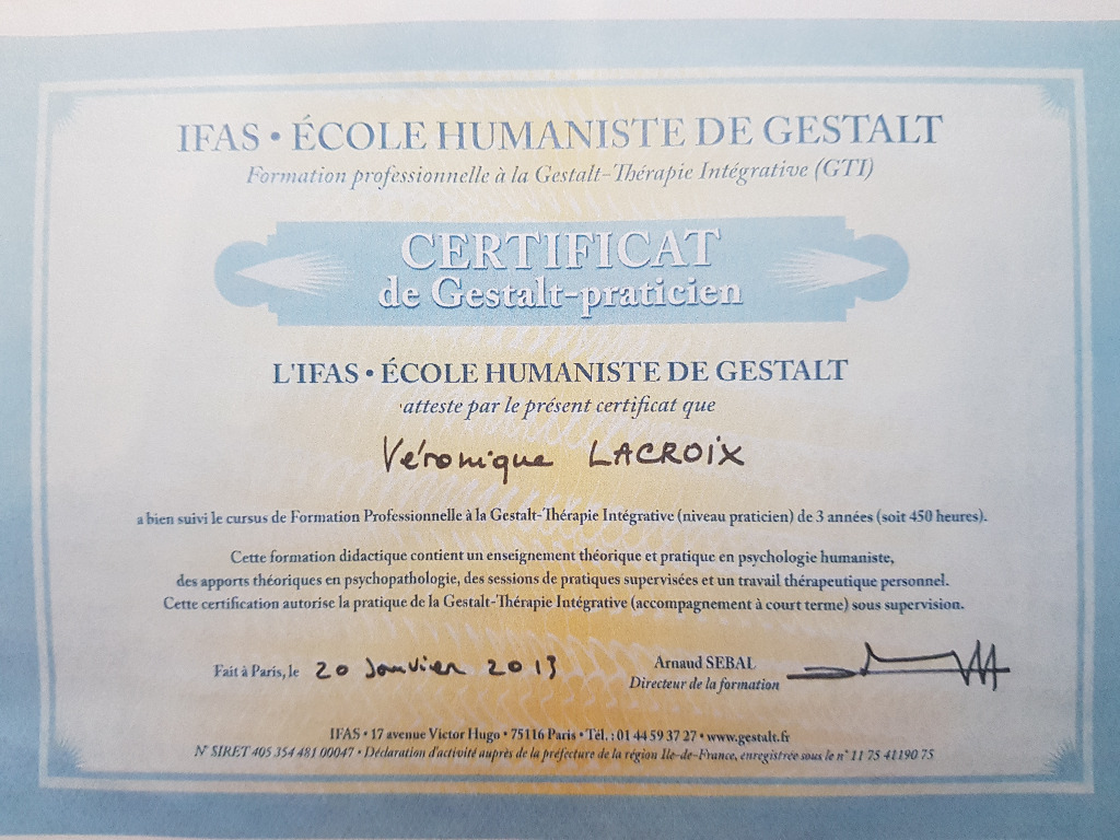 photo diplome Véronique Lacroix