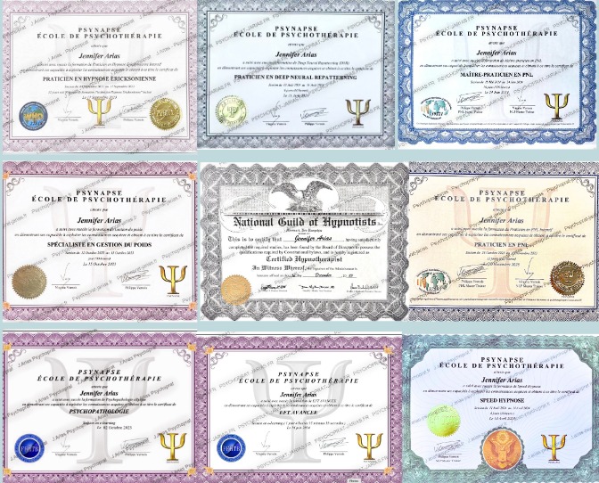 photo diplome Jennifer arias psychoprat