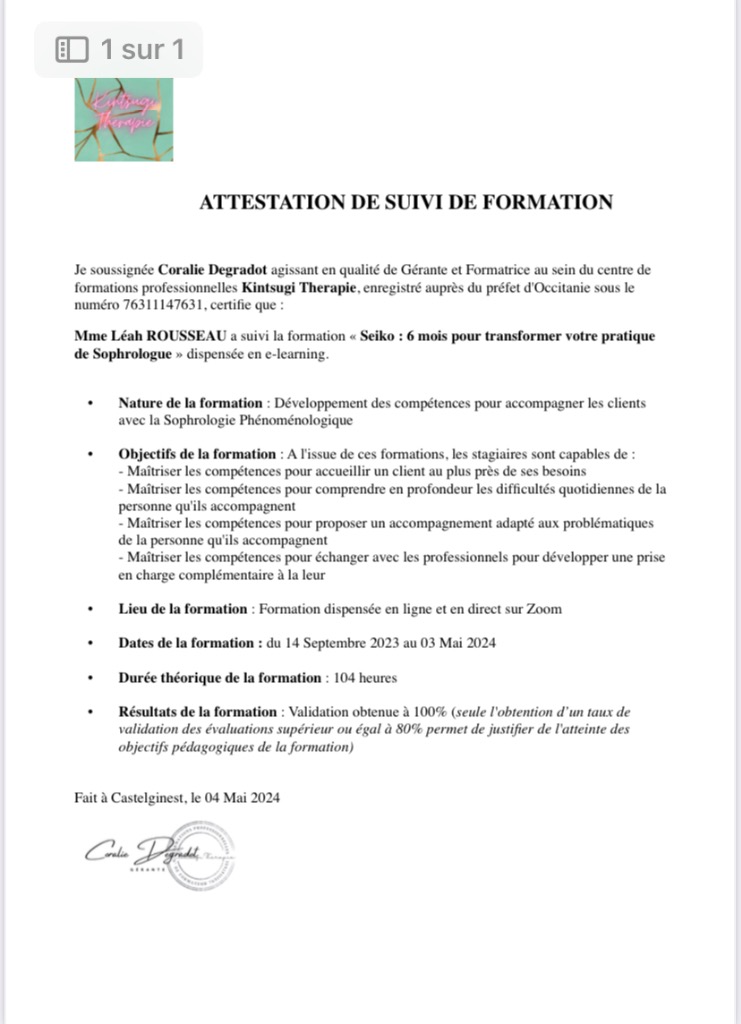 photo diplome Léah Rousseau