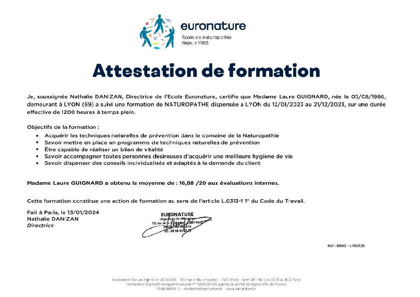 photo diplome Laure Guignard