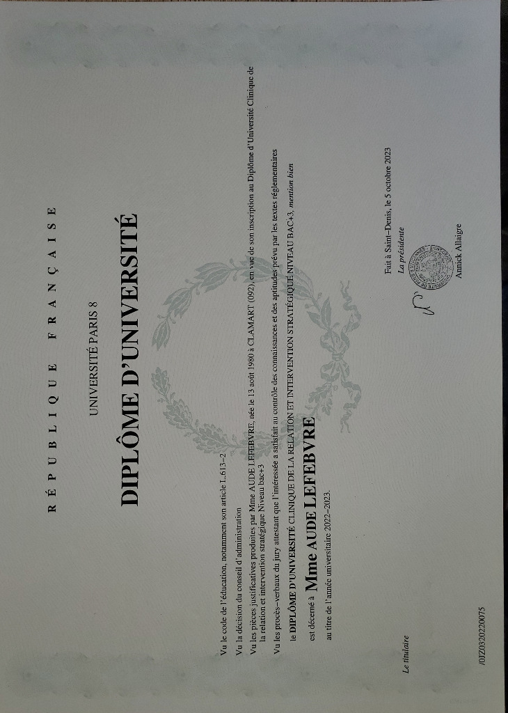 photo diplome LEFEBVRE Aude