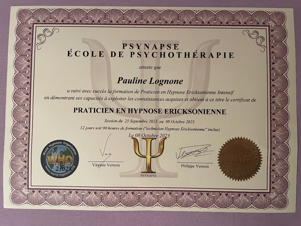 photo diplome Pauline Lognone 