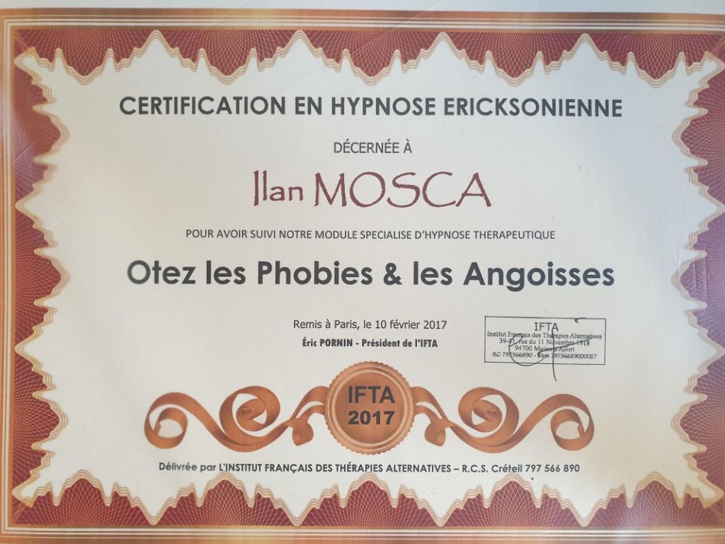 photo diplome ILAN MOSCA