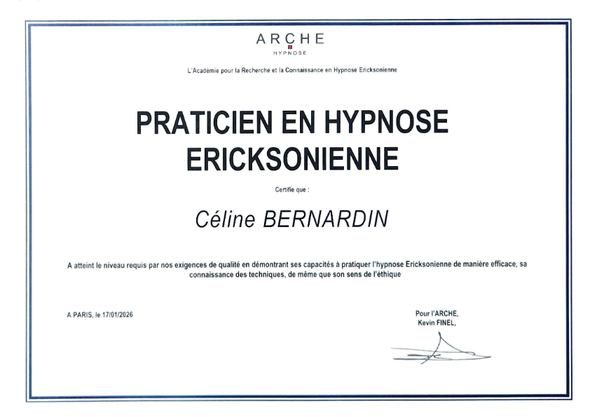 photo diplome CELINE BERNARDIN