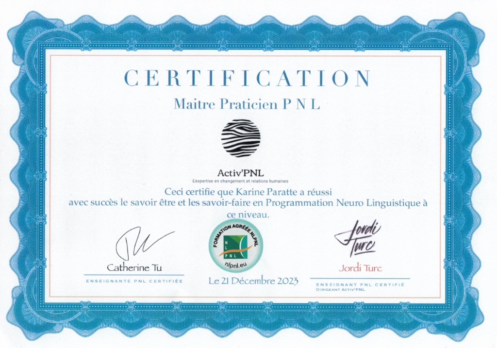 photo diplome Karine PARATTE