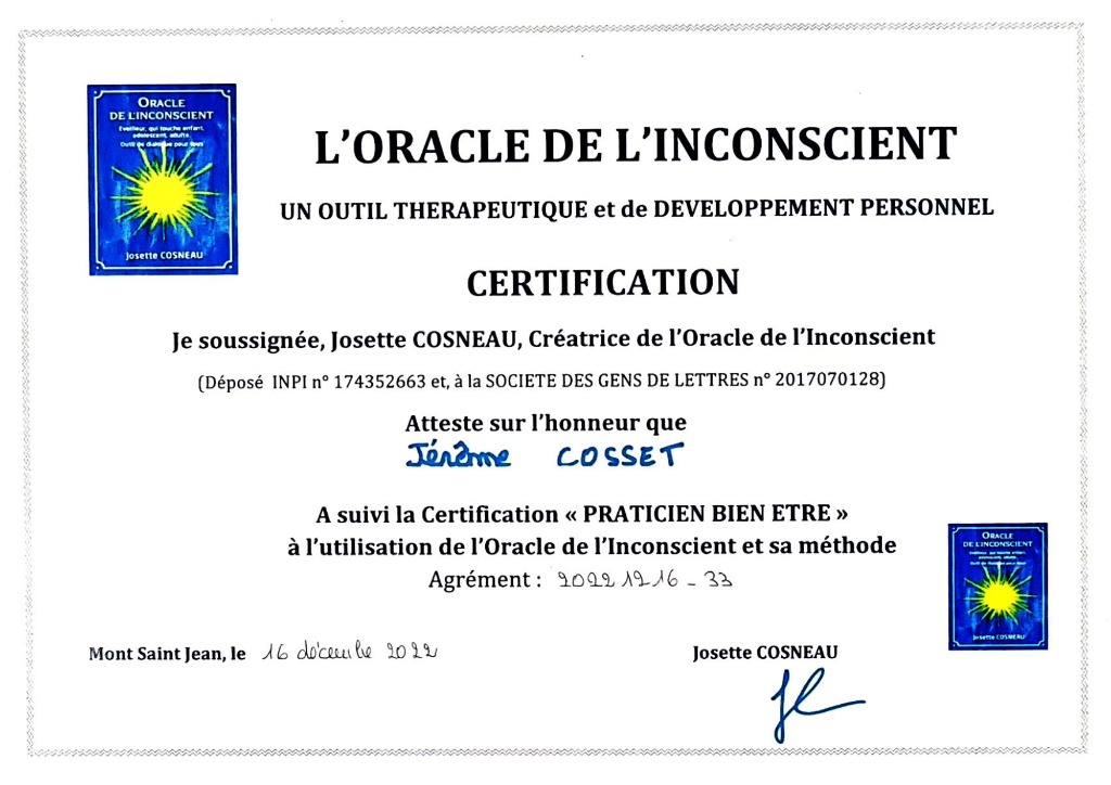 photo diplome Jérôme COSSET