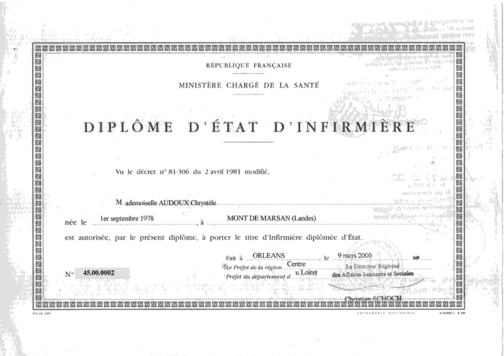 photo diplome Chrystèle AUDOUX