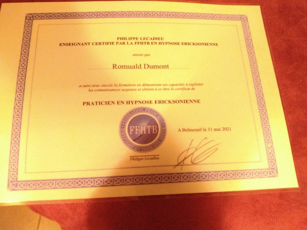 photo diplome Romuald DUMONT