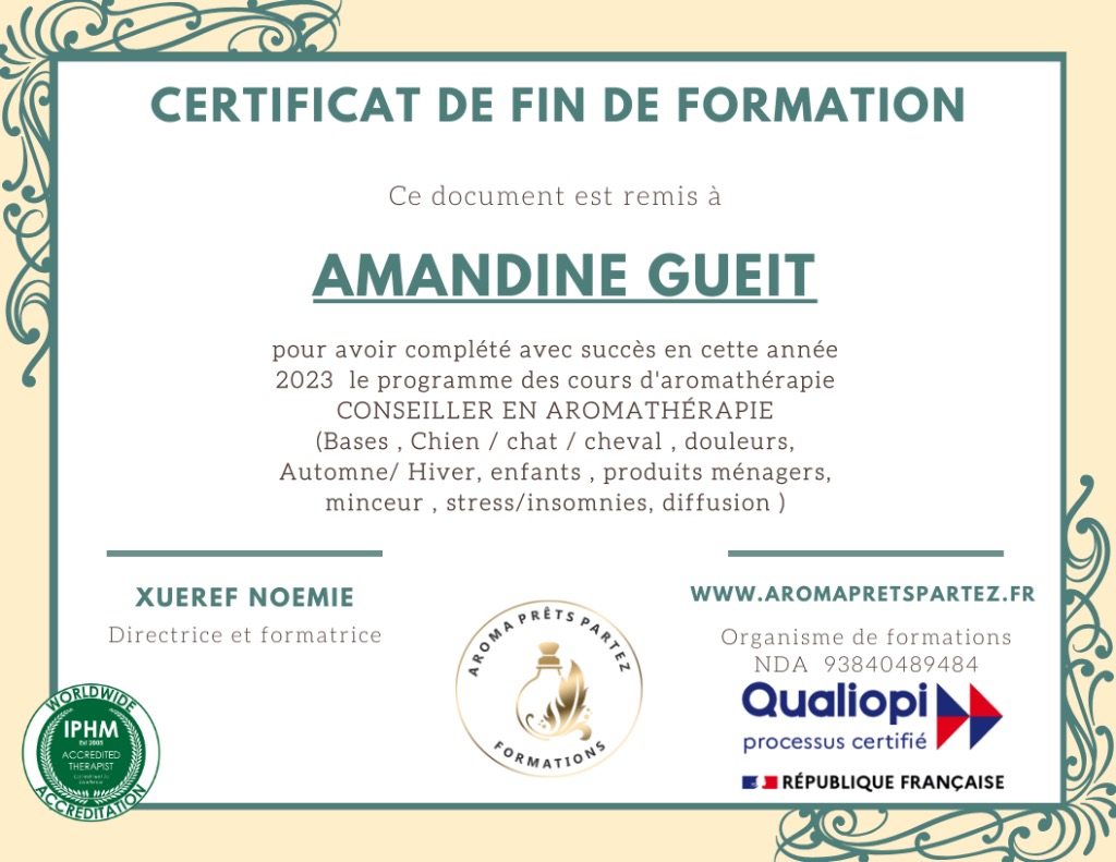 photo diplome Ma Florithérapie