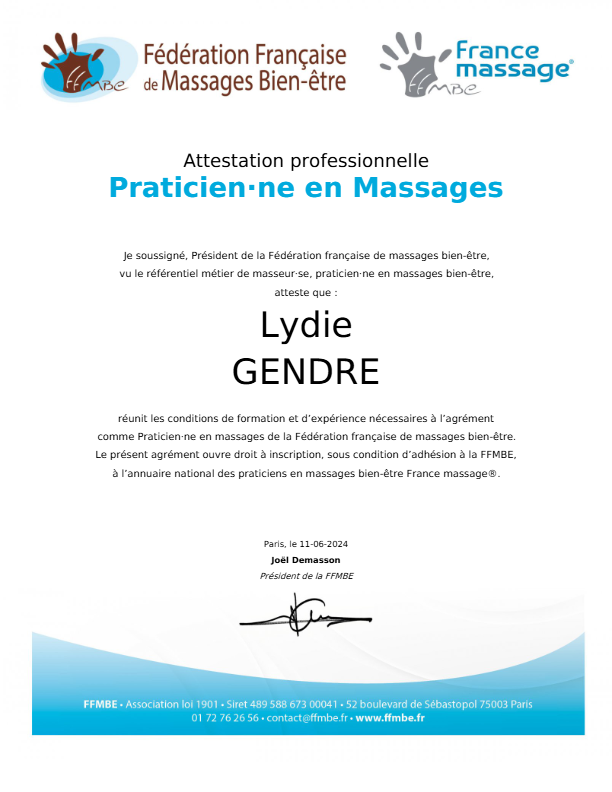 photo diplome Lydie GENDRE