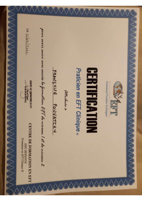 photo diplome Françoise POUVATCHY