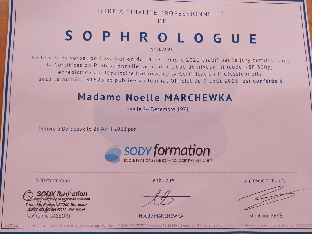 photo diplome Noëlle Marchewka 