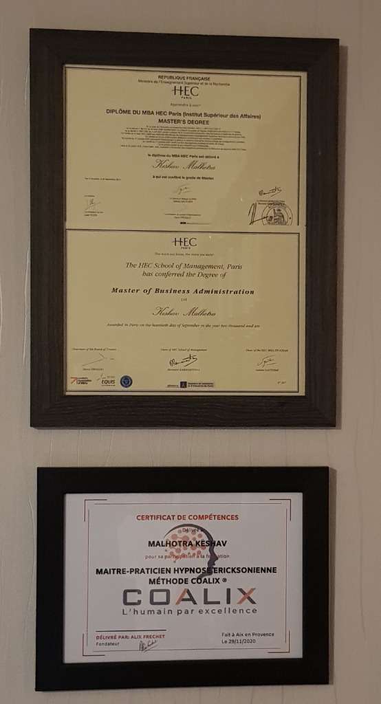 photo diplome Namasté Hypnose